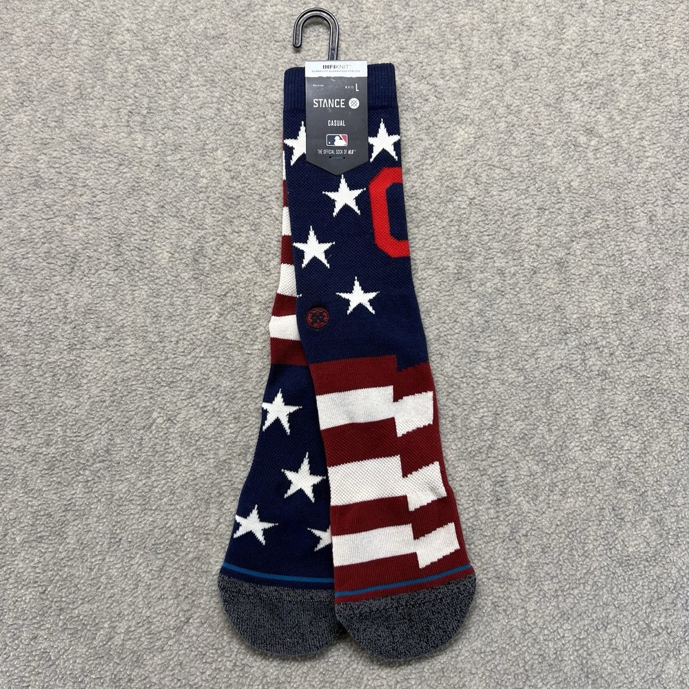 Stance Cleveland Indians‎ Brigade Crew Socks Size Large MLB USA Flag NWT